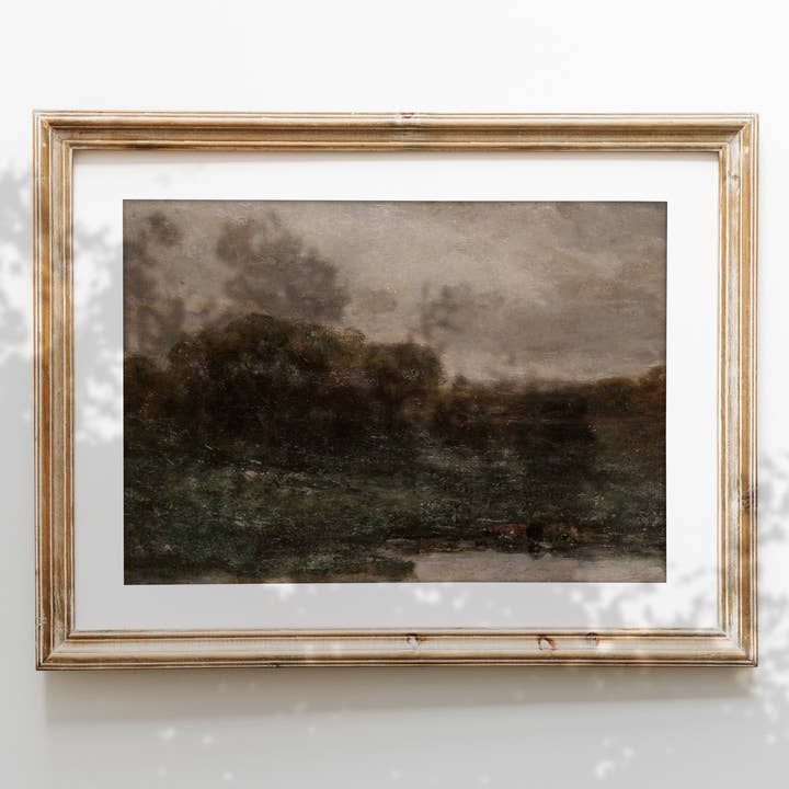 Hyggely - Wholesale Art Print - Vintage Oil Painting | Moody Muted Landscape Art Print L1352