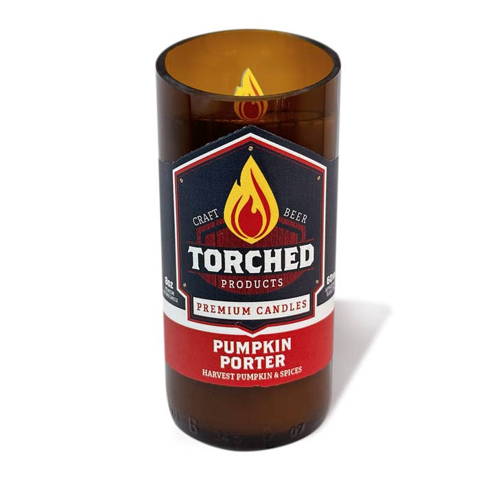 Torched Products - Wholesale Jar/Filled Candle - Torched Beer Bottle Candle 8 oz - Pumpkin Porter3