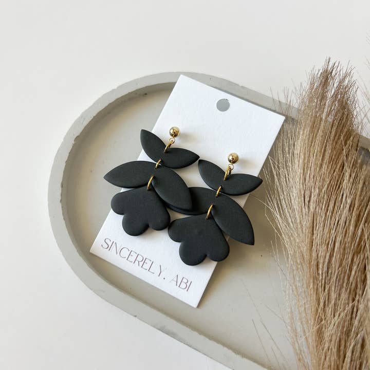 Sincerely, Abi - Wholesale Dangle Earrings - Miranda, Black4