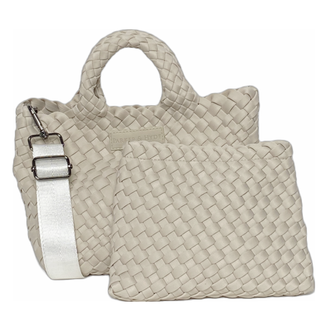 Parker & Hyde - Wholesale Tote Bag - Women's - Mini Woven Tote - Bone5