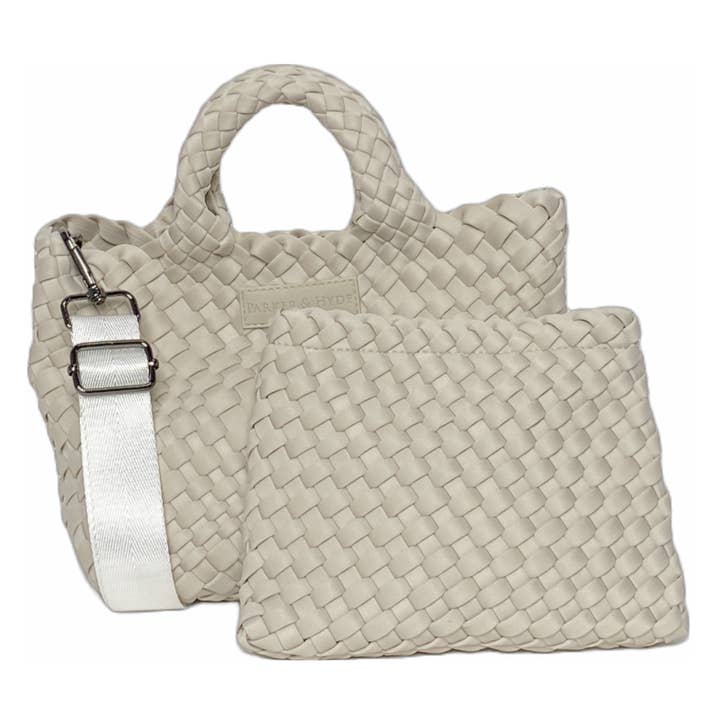 Parker & Hyde - Wholesale Tote Bag - Women's - Mini Woven Tote - Bone5