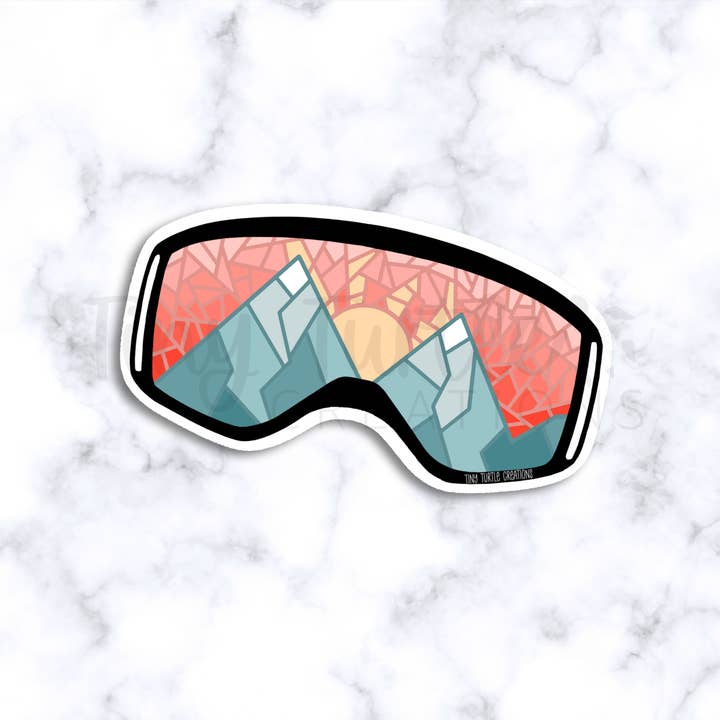 Autocollant Coucher de Soleil Lunettes de Montagne Mosaïque pour la vente par Tiny Turtle Creations