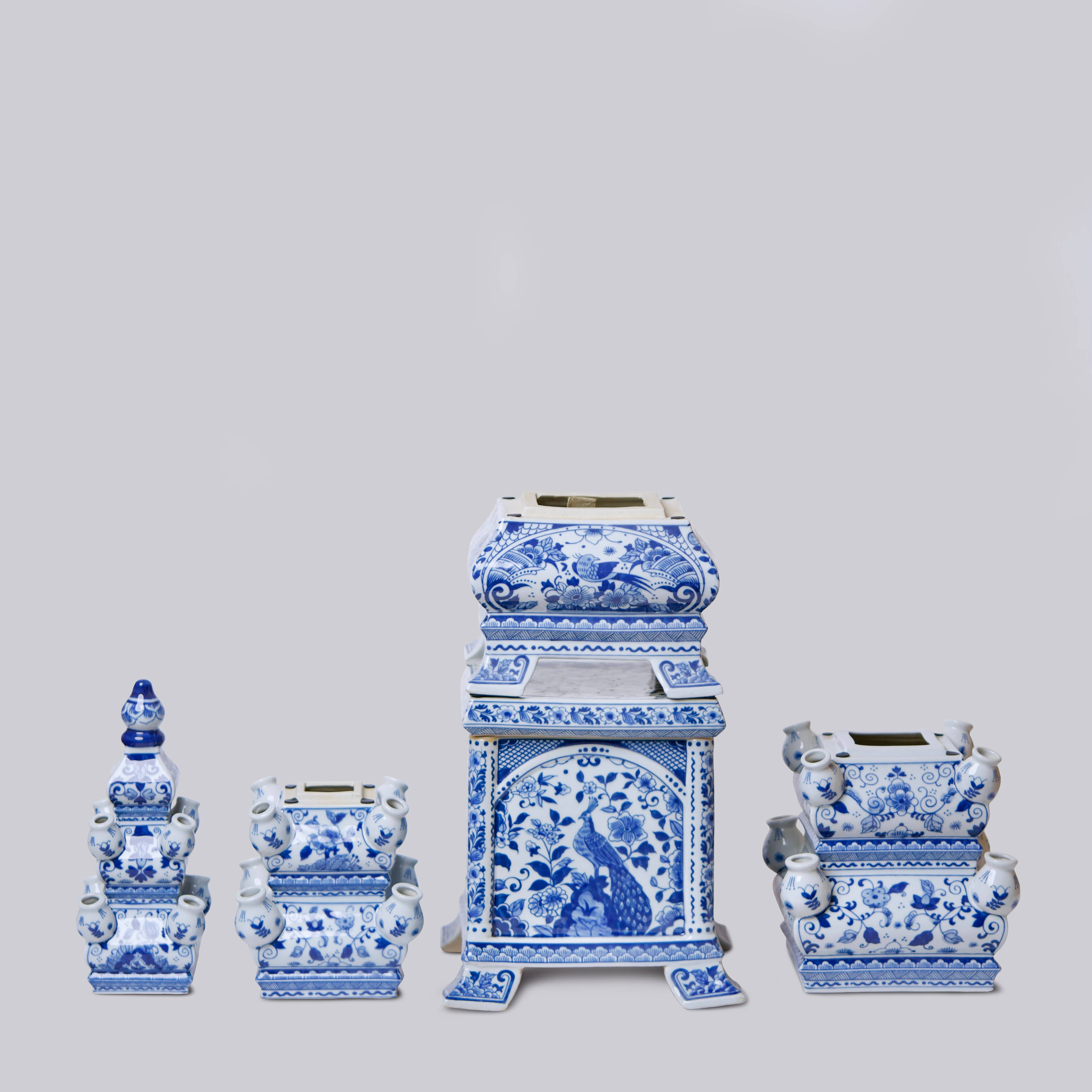 Cobalt Guild - Vendita all'ingrosso Vasi - Tulipiere alto in porcellana blu e bianca4