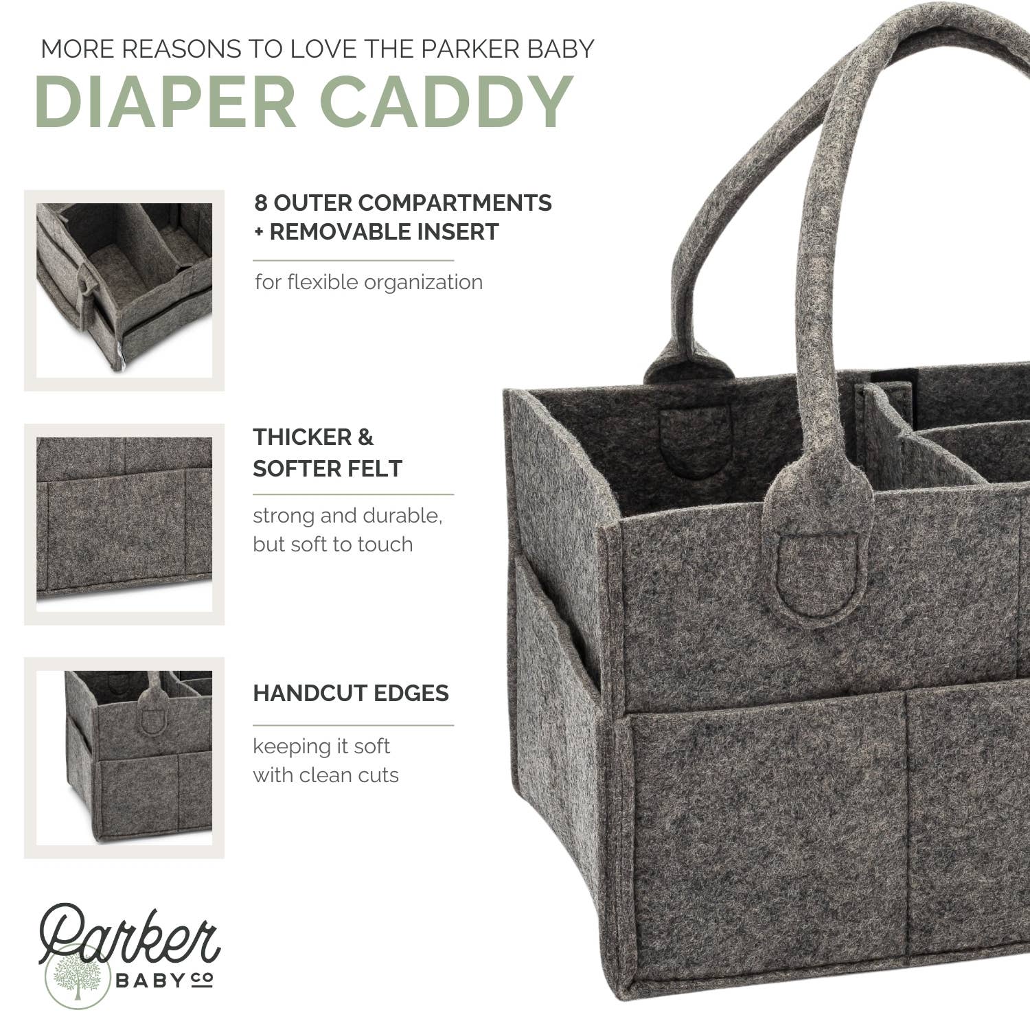 Parker Baby Co. - Wholesale Diaper Caddy - Baby - Diaper Caddy in Peppercorn6