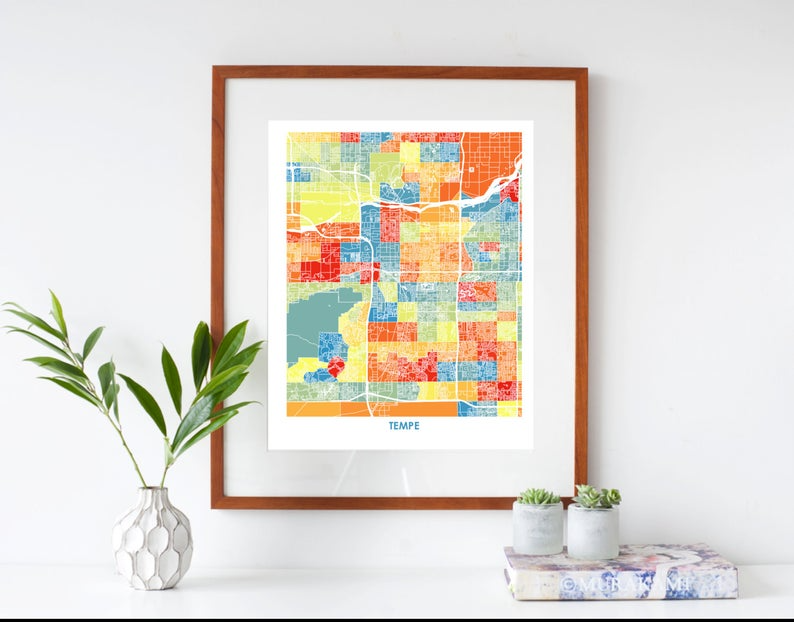 Juanita's Adventures - Wholesale Art Print - Juanitas Tempe Map Print2