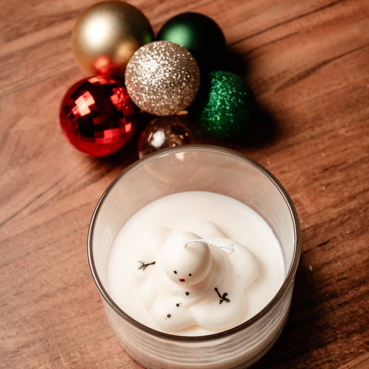 Allure CA - Wholesale Jar/Filled Candle - Melted Snowman in a Jar Candle - Christmas 2