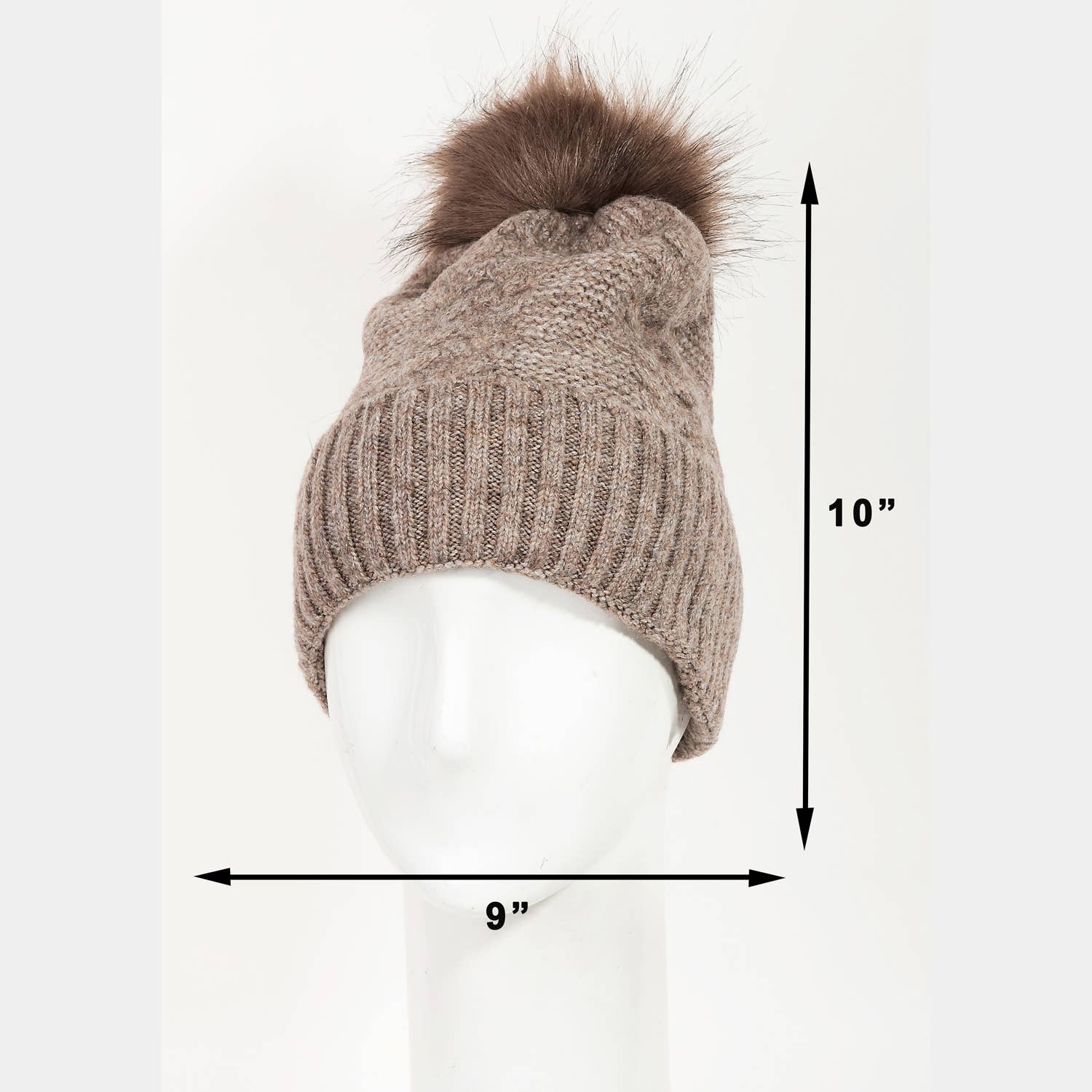 Collections by Fame Accessories – Engroshandel Beanie - Dame – Hæklet strik Pompom Beanie6