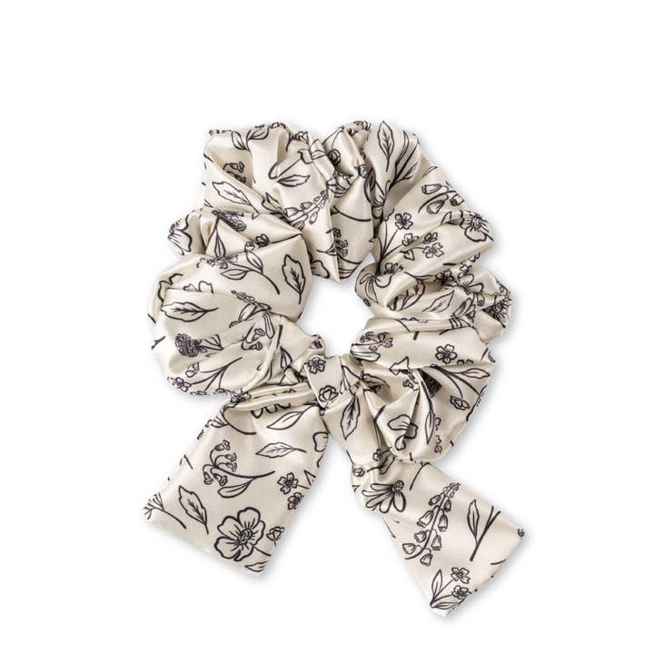 Pressed Floral Satin Scrunchie for wholesale by Elyse Breanne Design