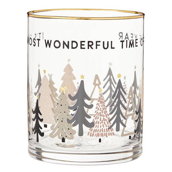 Santa Barbara Design Studio by Creative Brands - Wholesale Cocktail/Liquor Glass - Gold Rimmed Rocks Glass - Most Wonderful Time