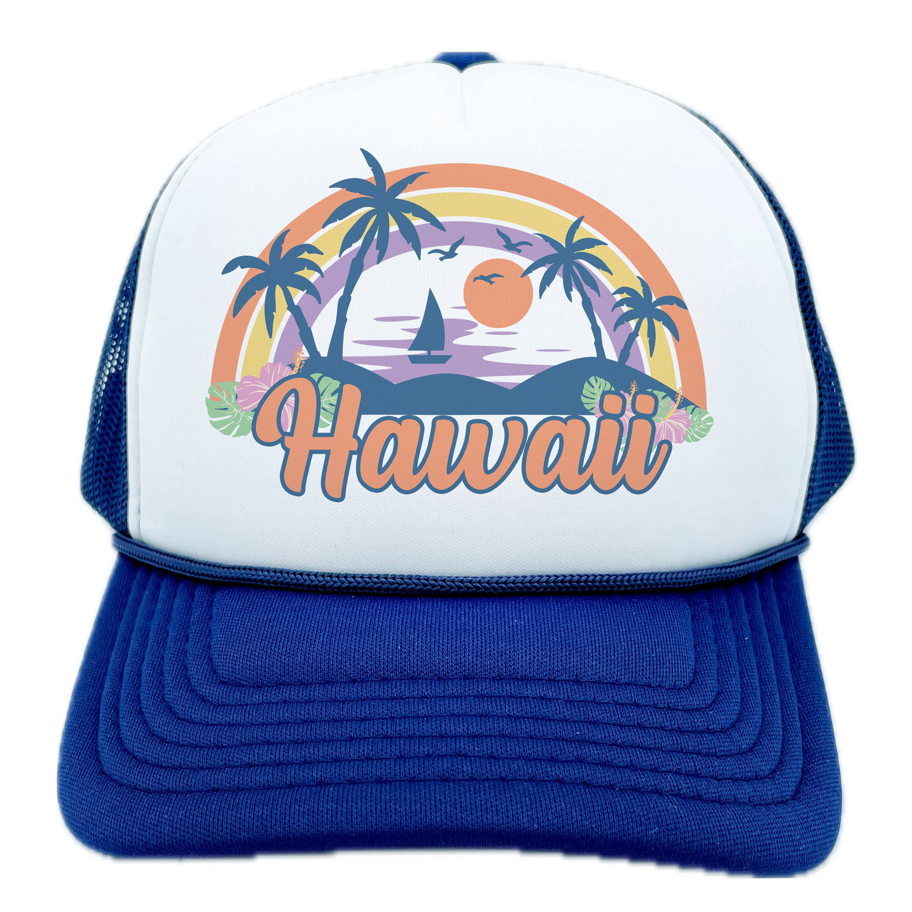 Hey Mountains - Wholesale Kids Hat - Kids - Kids' Hawaii Trucker Hat Palm Tree0