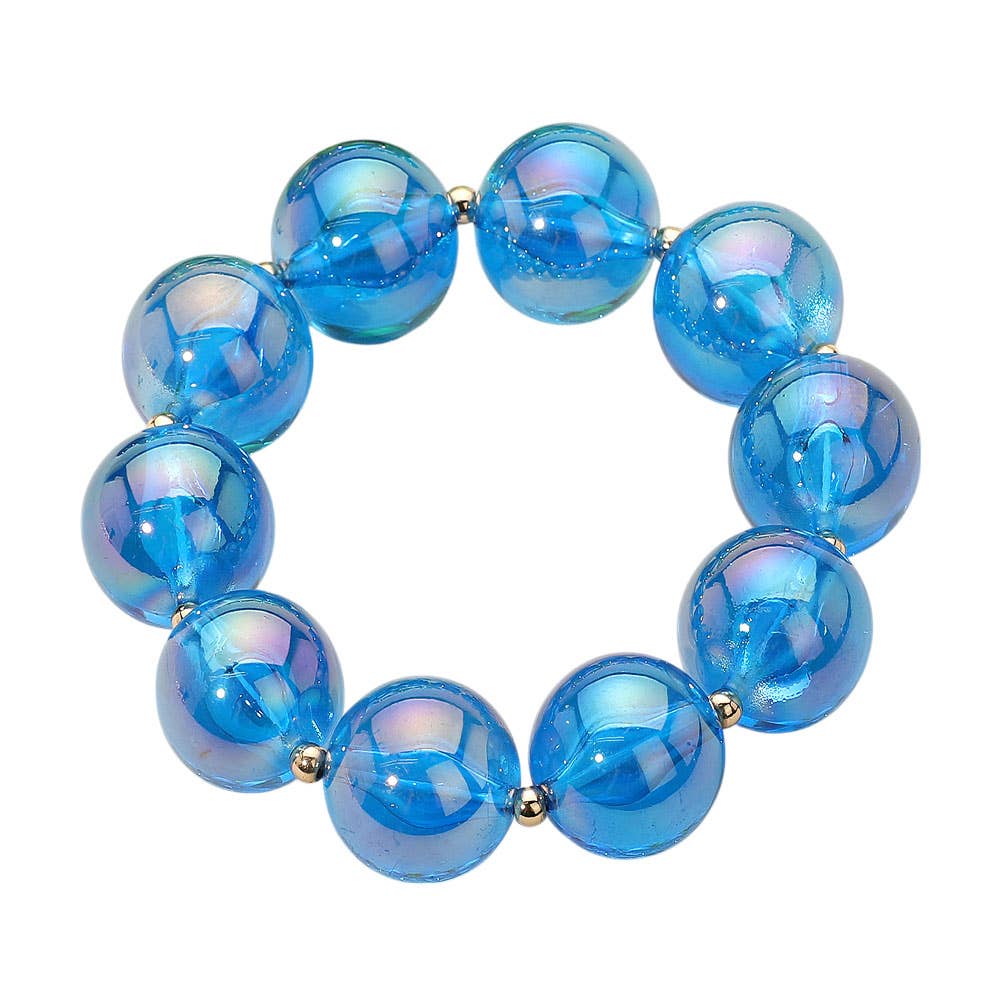 Sensibling Corp. - Wholesale Beaded Bracelet - Chunky Iridescent Ball Beaded Bracelet10