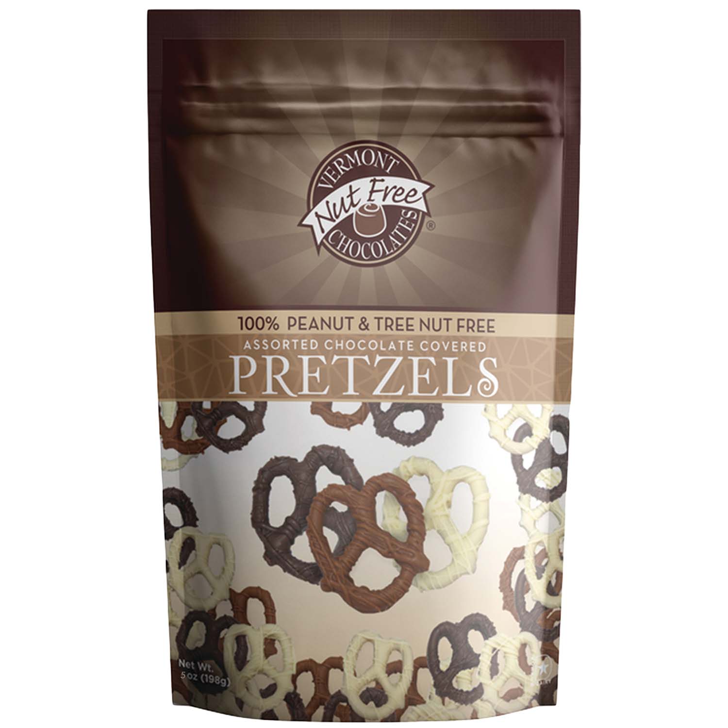 Vermont Nut Free Chocolates - Wholesale Chocolate Covered Sweets - Chocolate Covered Mini-Twist Pretzels0