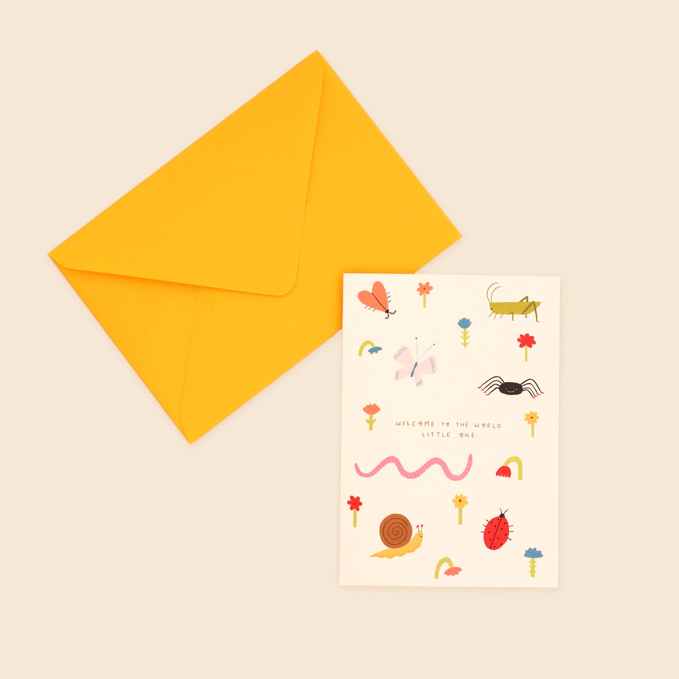 Little Black Cat Illustrated Goods - Wholesale Babykaartje - Welkom op de wereld kaart | Geboortekaartje zonder geslacht1