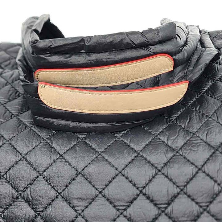Hatzzi - Wholesale Tote Bag - Women's - Large Nylon Quilted Puffer Top Zip Tote11
