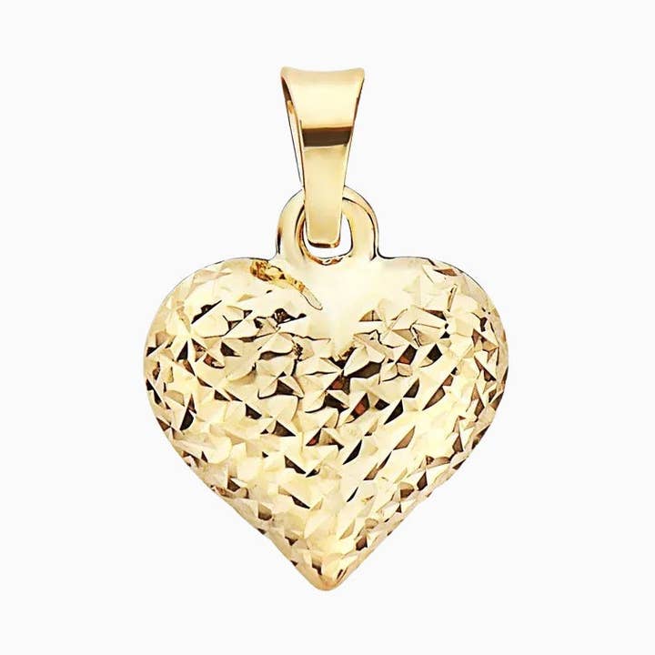 Ciondolo a Cuore Ultra Diamond Cut in Oro Massiccio 14K per la vendita all'ingrosso da parte di Pori Jewelry
