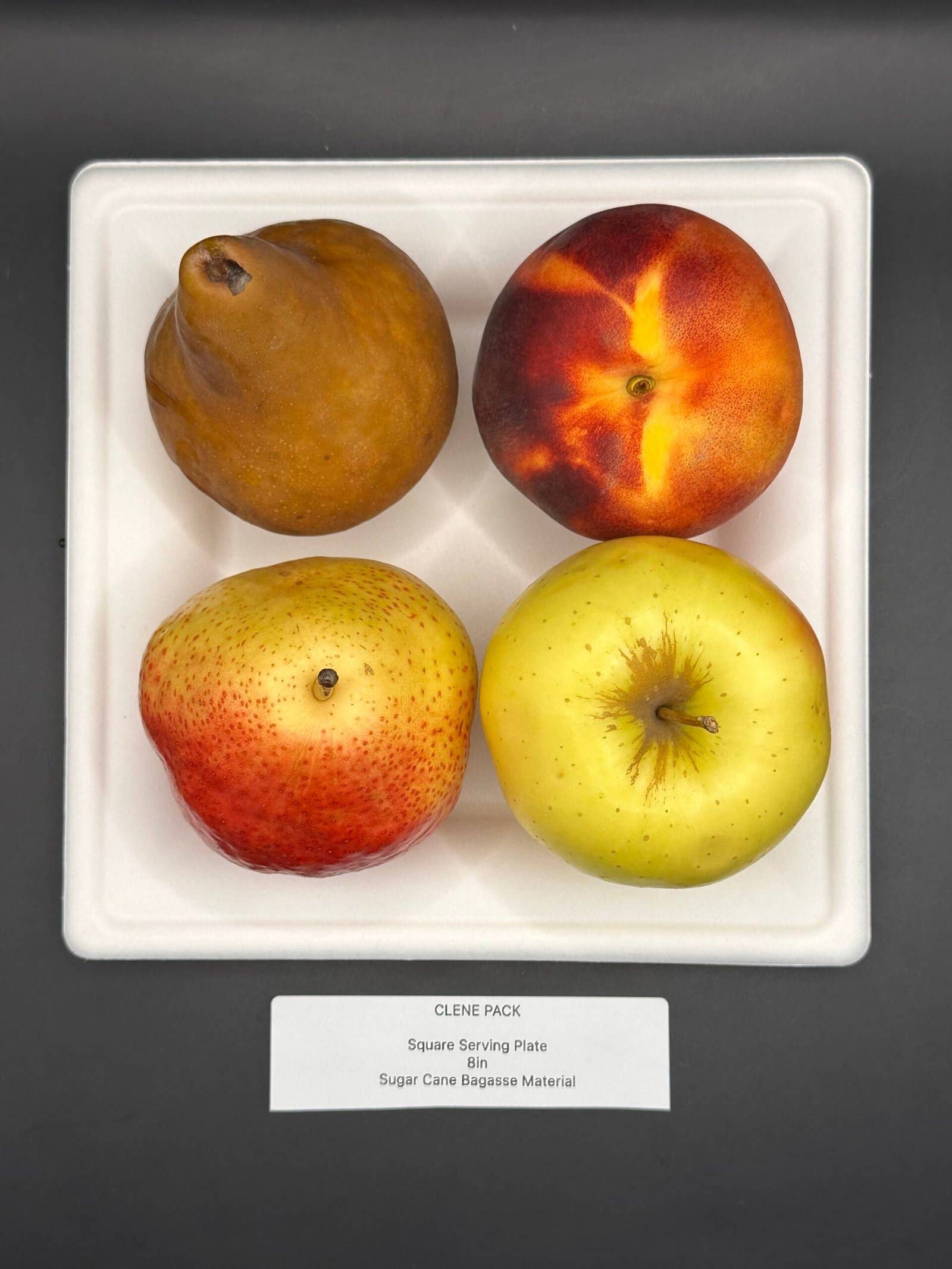 Clene Pack - Wholesale Disposable Plate - Bagasse Square Plates 8" Compostable Heavy-duty 500 Pack5