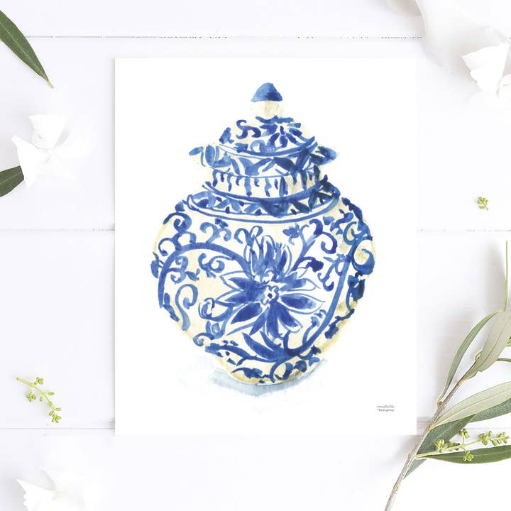Michelle Mospens - Wholesale Art Print - Watercolor Ginger Jar No4 Wall Art by Michelle Mospens