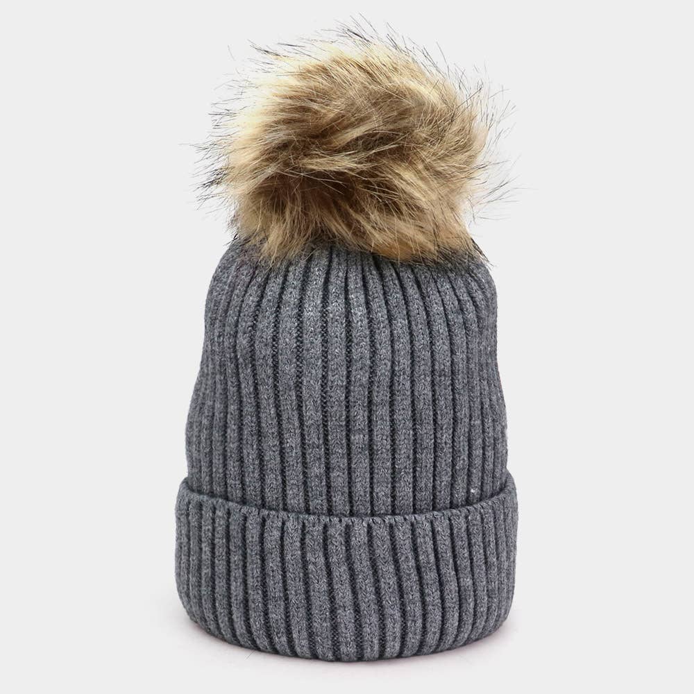 Sensibling Corp. - Wholesale Beanie - Women's - Soft Knit Faux Pom Pom Beanie Hat
3