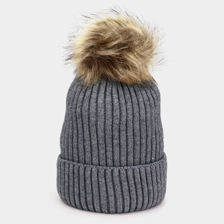 Sensibling Corp. - Wholesale Beanie – Women's - Soft Knit Faux Pom Pom Beanie Hat
3