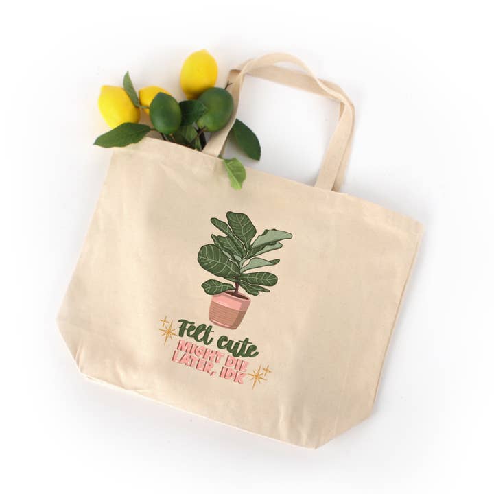 Funny Plants Tote Bag, Fiddle Leaf Fig, canvas Bag for wholesale by Remember November, Inc