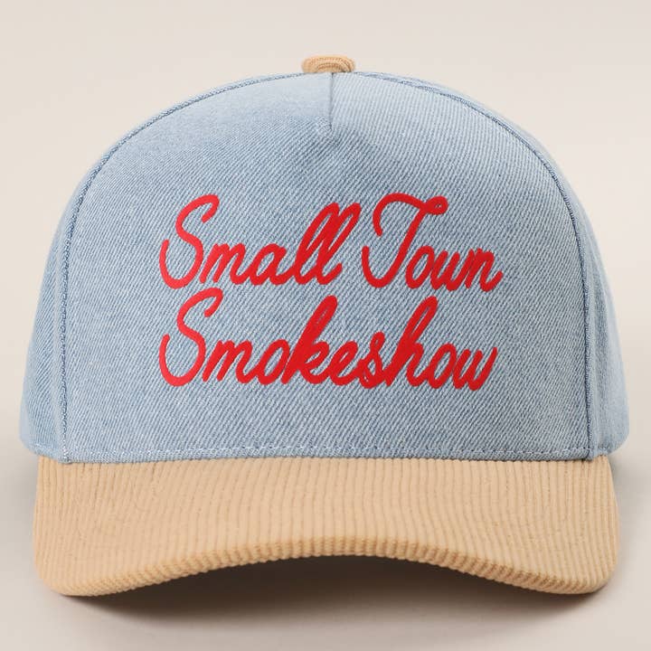 Fashion City - Wholesale Trucker Hat - Unisex - SMALL TOWN SMOKESHOW Heat Press Corduroy Trucker Hat 4
