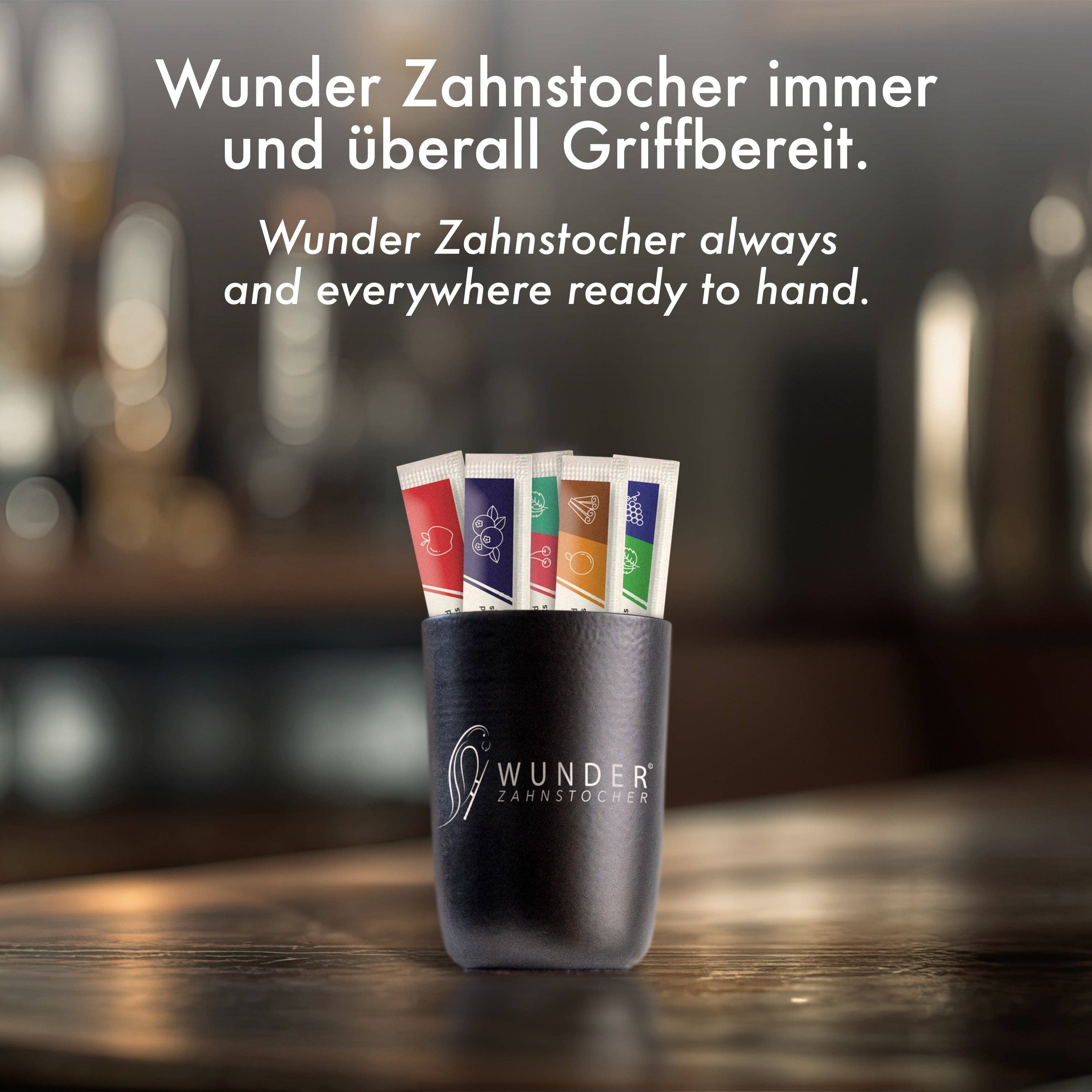 Wunder Zahnstocher – Großhandel Thermotasse/-becher – WUNDER ZAHNSTOCHER ALU BECHER SCHWARZ3