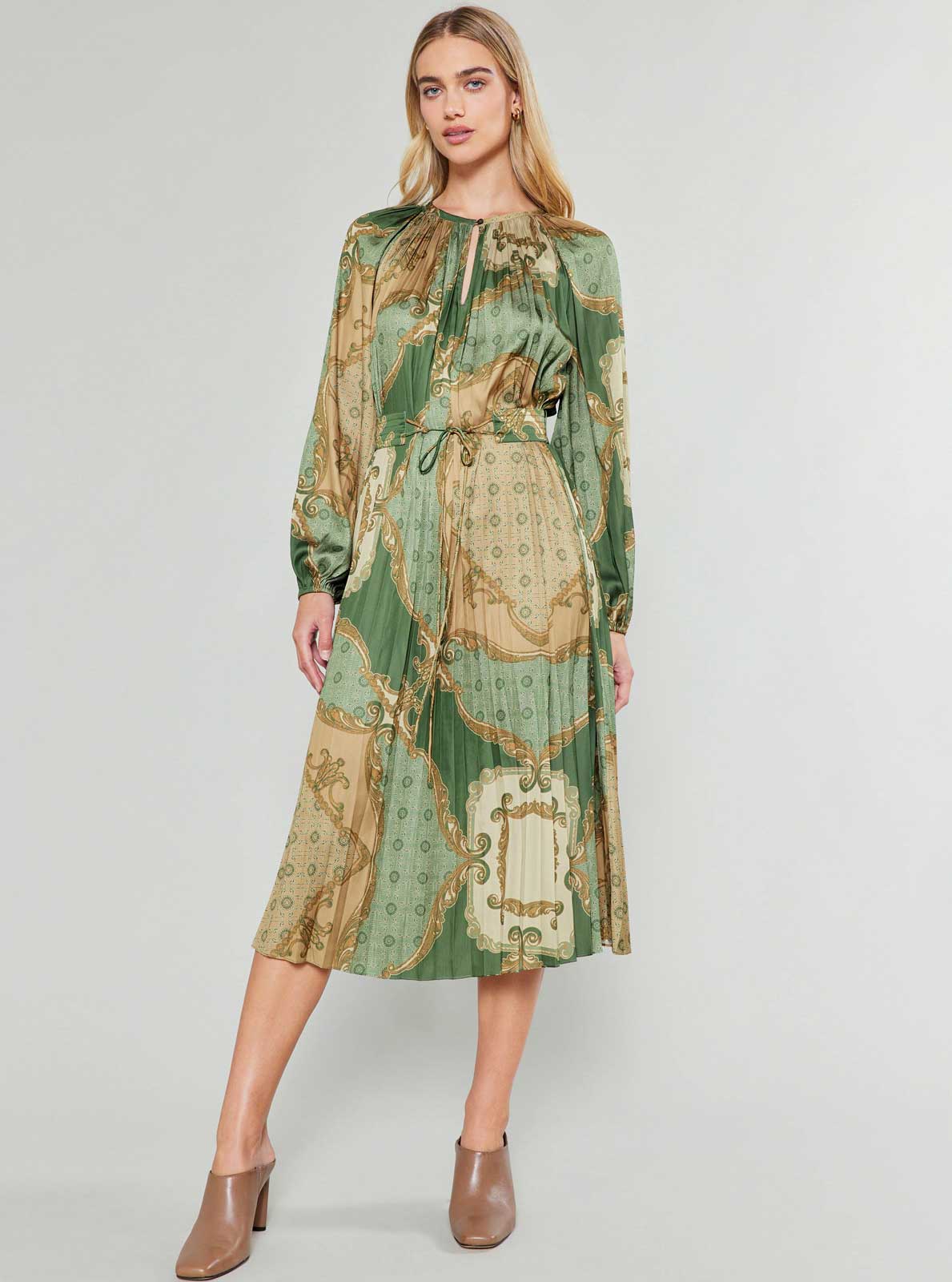 Current Air - Vente Robe – femme - Robe midi à foulard chaîne Héritage4