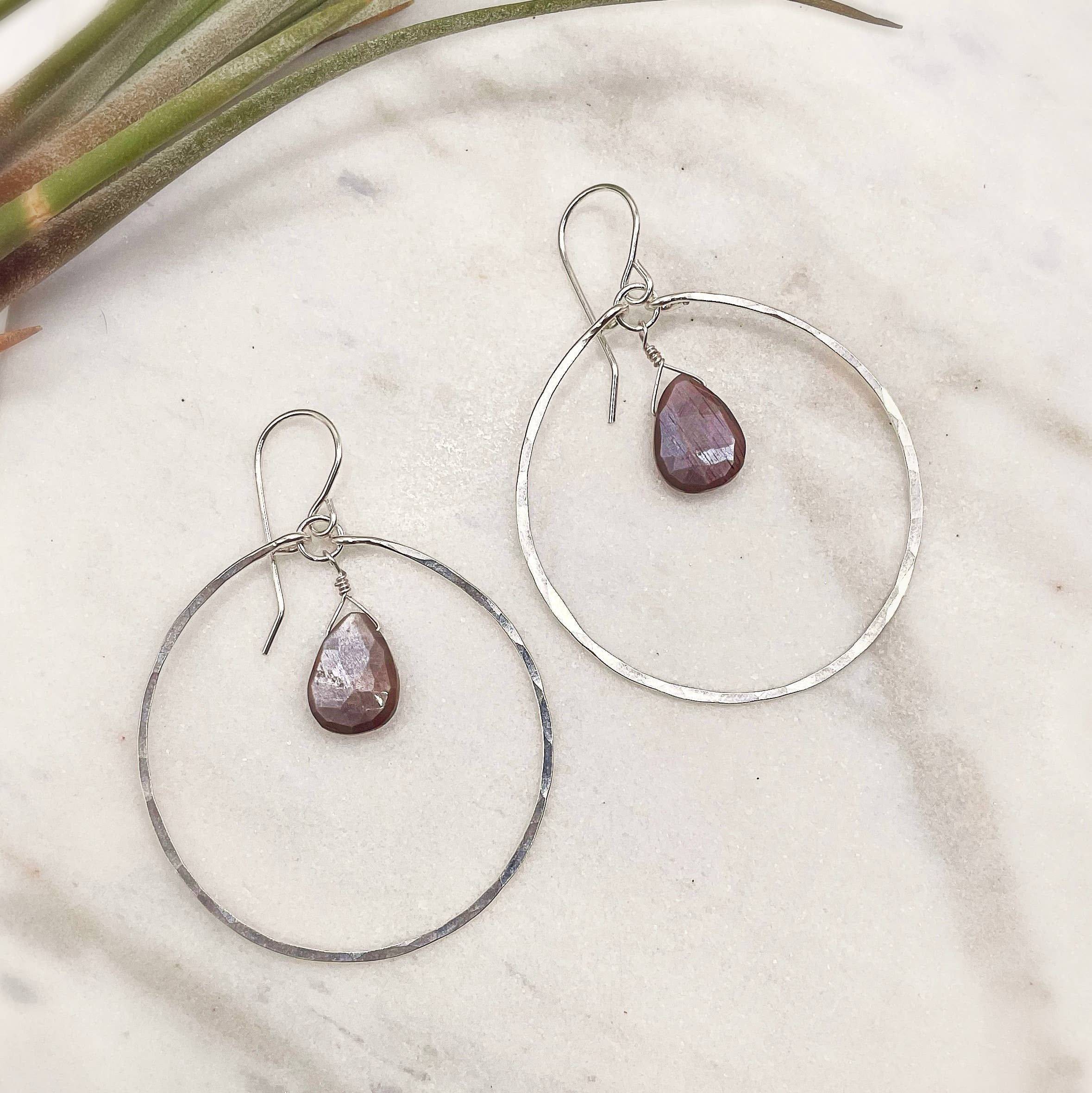 REMOVED BRAND - Wholesale Dangle Earrings - Chocolate Moonstone Hoops4