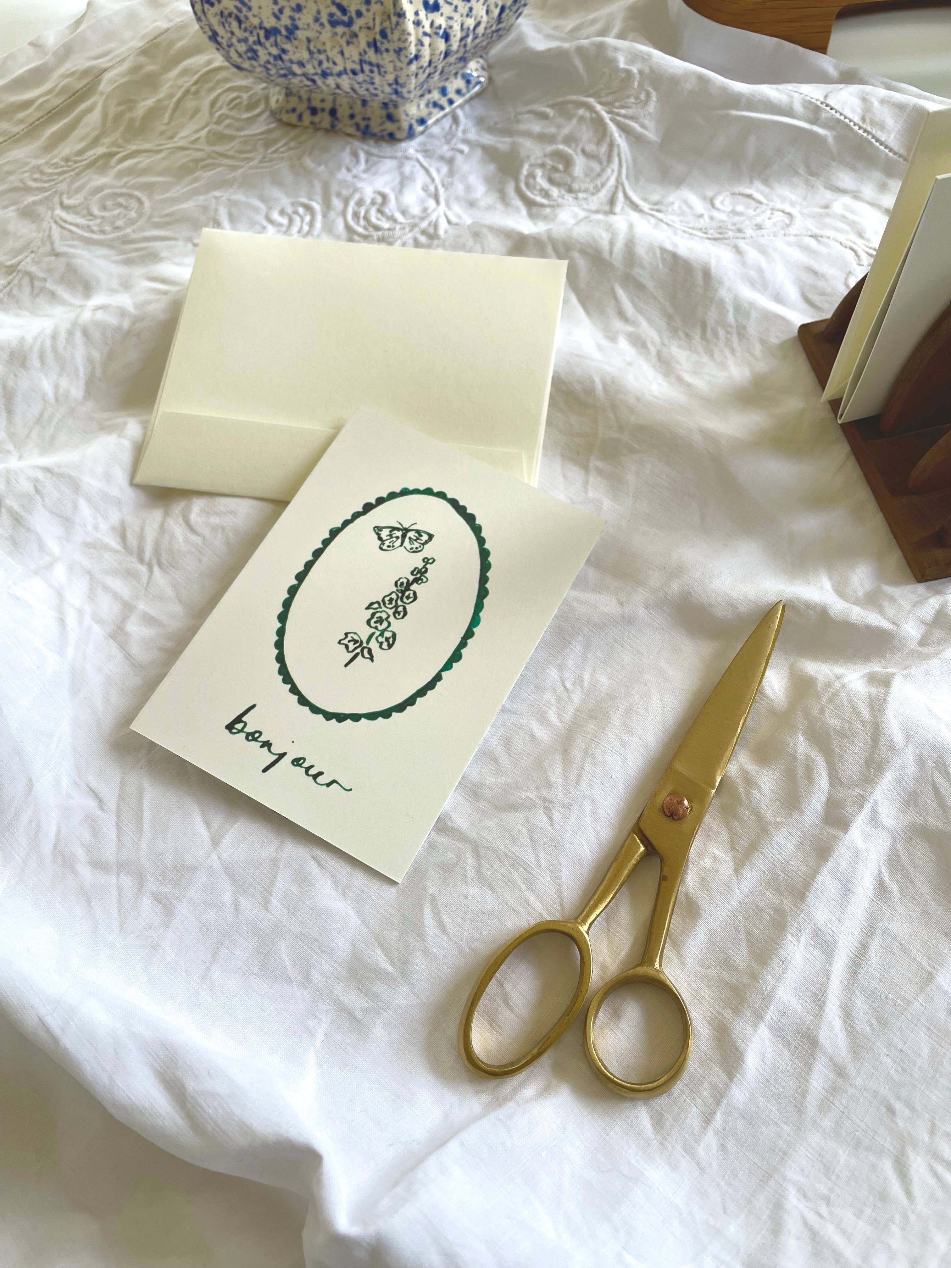 Annie Brougham Paper Goods. - Wholesale Gewone wenskaart - Pen and Ink - Bonjour wenskaart4