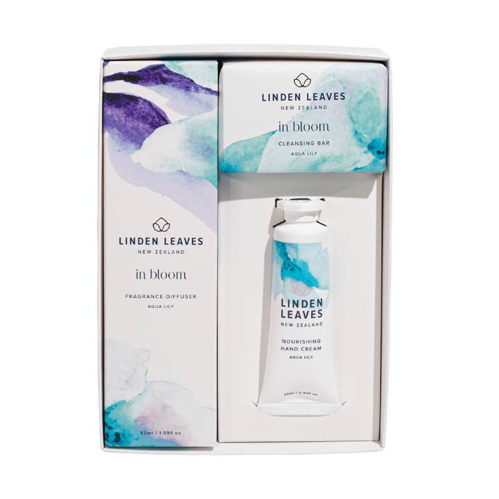 Conjunto de Presente de Corpo e Alma Aqua Lily por atacado de Linden Leaves