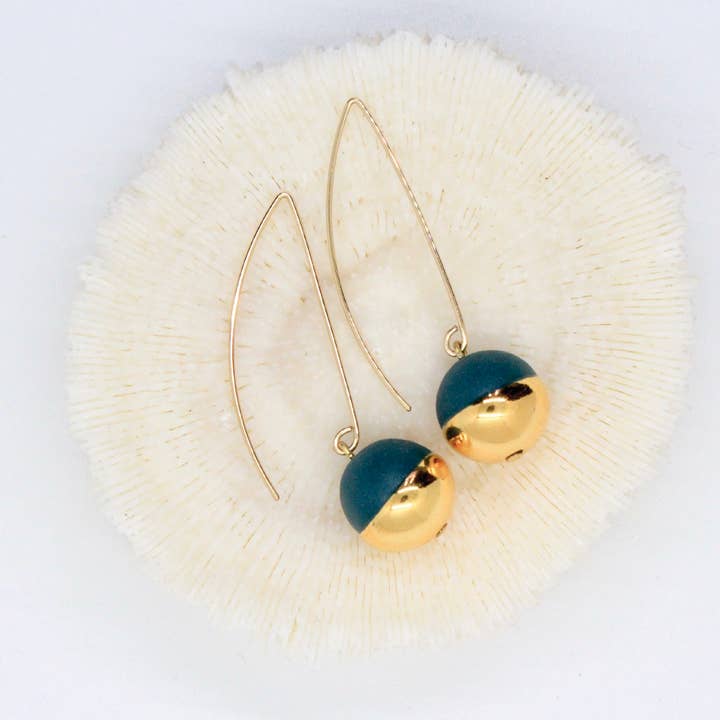 Mier Luo - Wholesale Dangle Earrings - Gold Dipped Pearl Earrings2