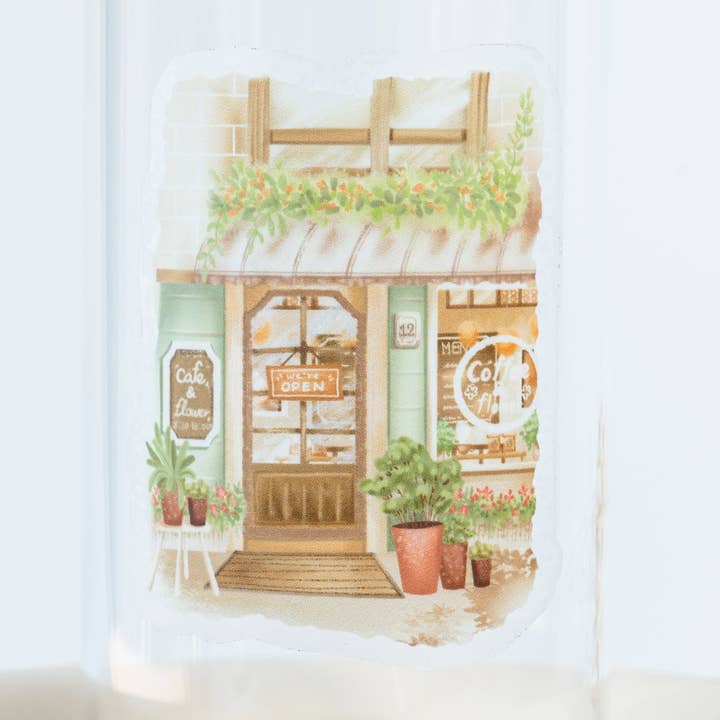 Lettoon - Wholesale Sticker - Clear Vinyl Sticker - Flower Cafe0