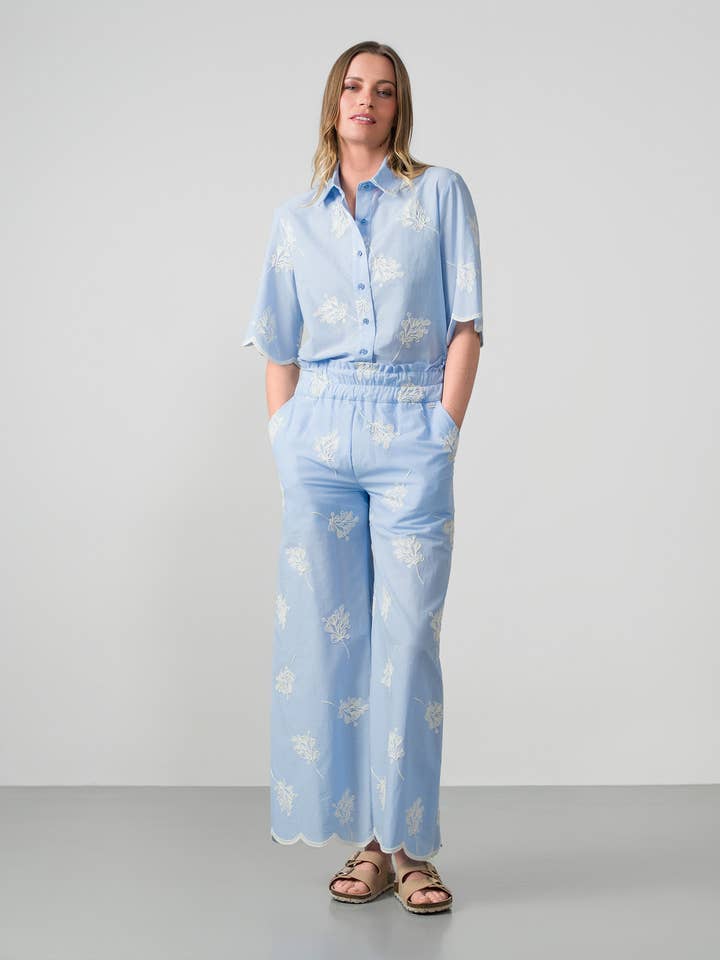 Pantalone ricamato con vita elastica per la vendita all'ingrosso da parte di Etiem