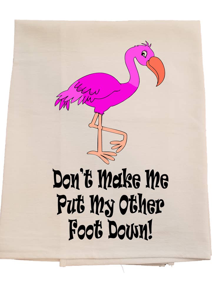 Flamingo Tea Towel for wholesale by Bunnies and Bows