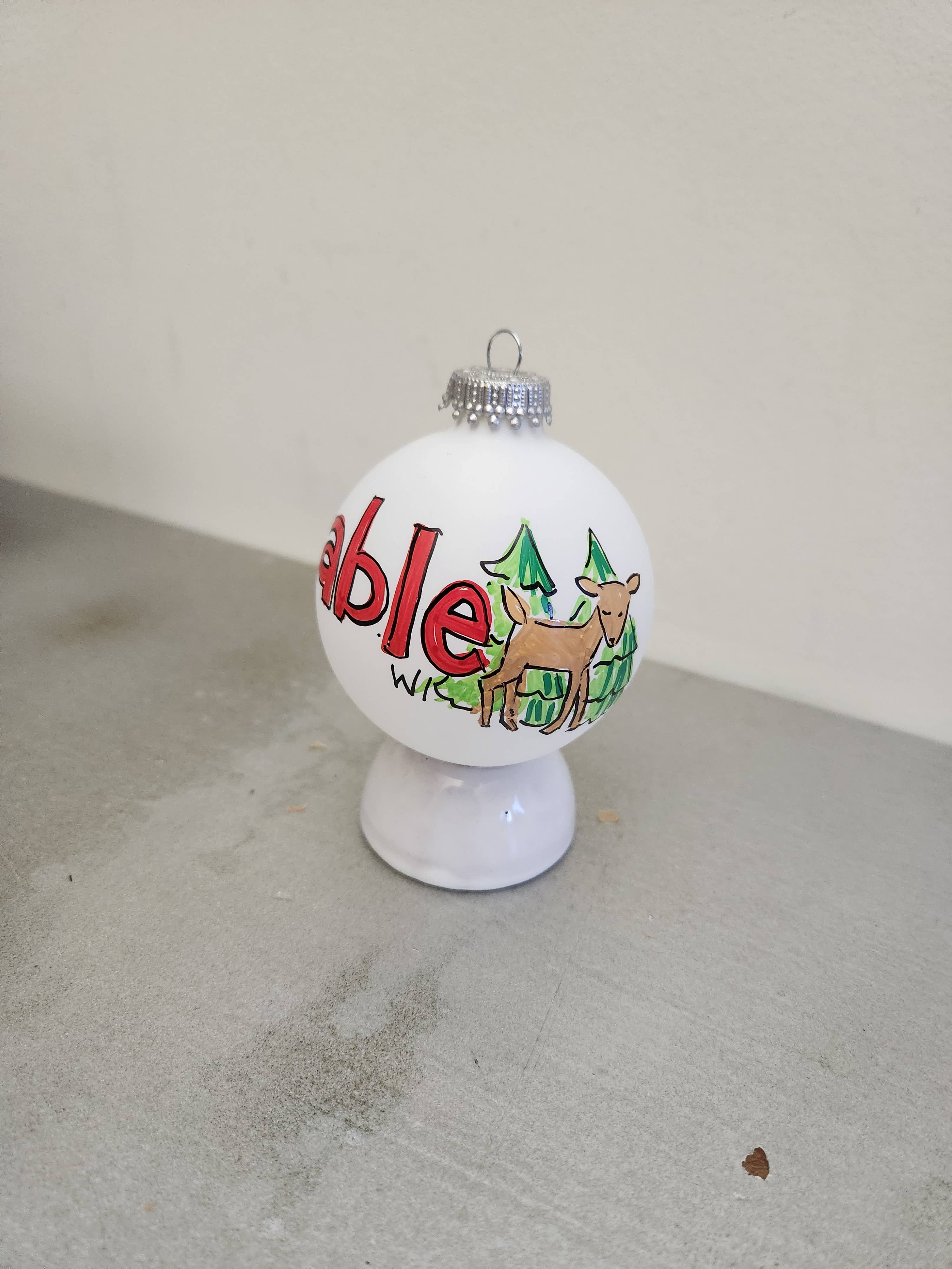 Kirsten in Color - Wholesale Ornament - Custom Name Hand Painted Glass Ball Ornament 1