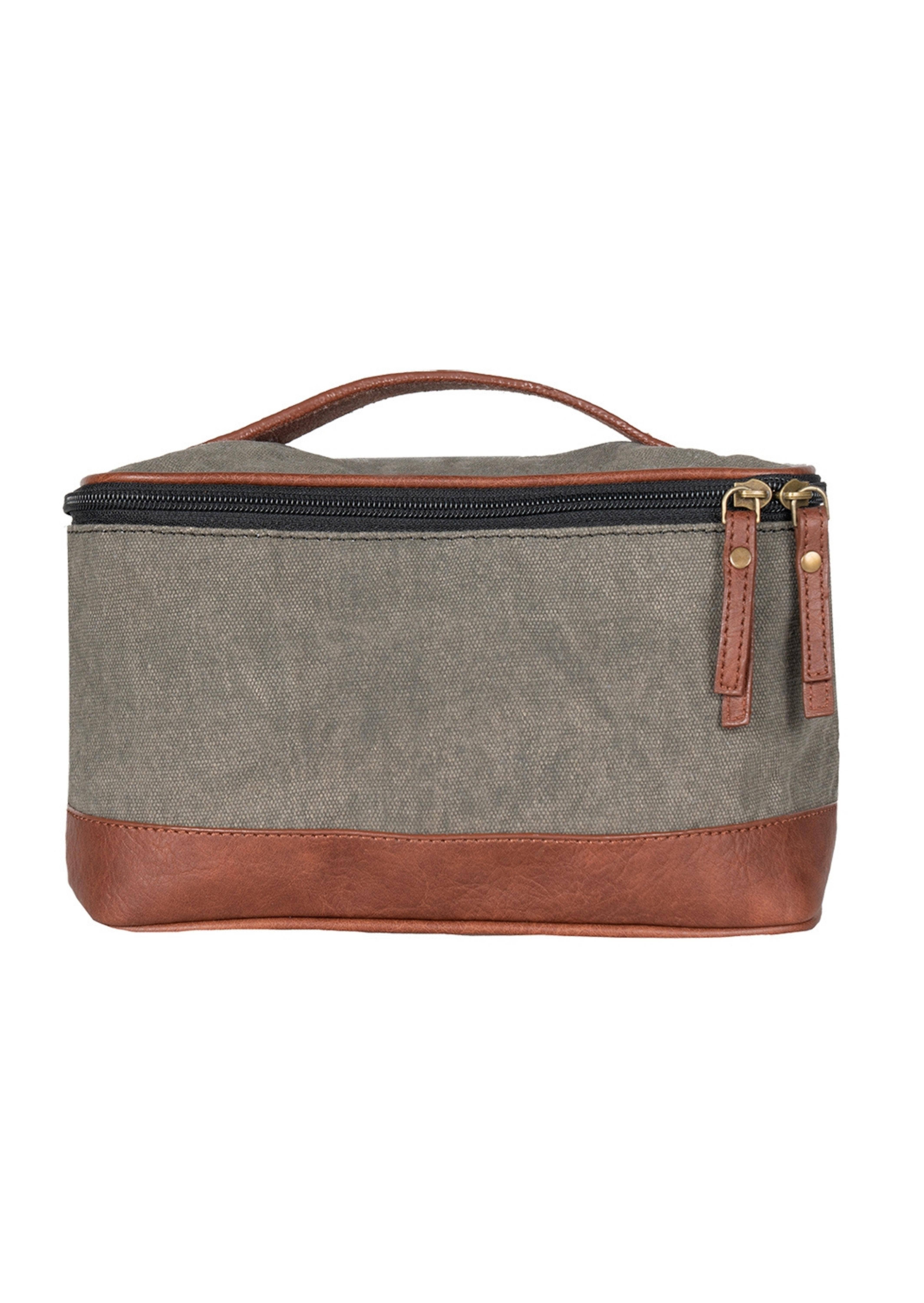 Mona B. - Wholesale Toiletry Bag - Unisex - Cove Up-Cycled Canvas and Vegan Leather Dopp Toiletry Bag