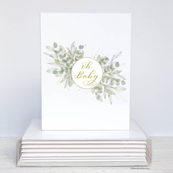 Coffret de cartes de vœux « Oh Baby » pour la vente par Blue Skies Lettering