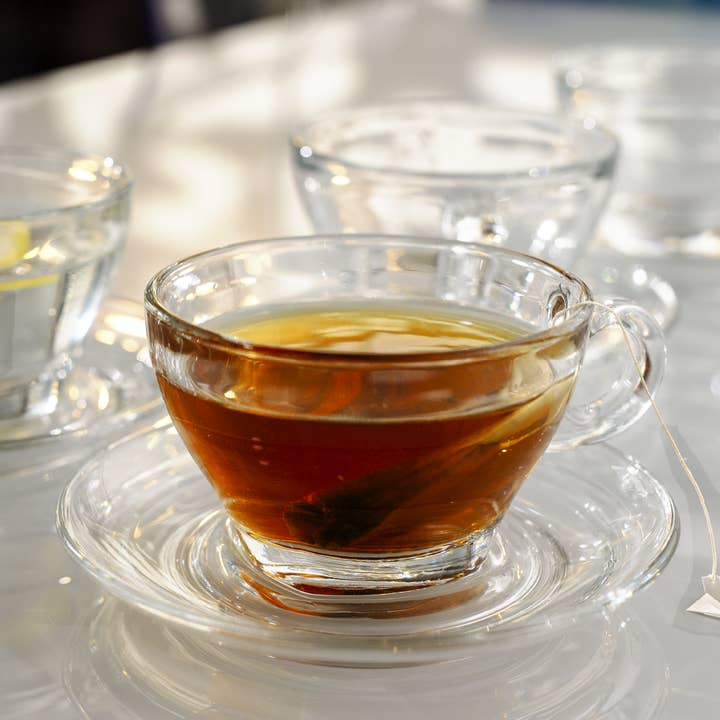 Lemonsoda - Wholesale Coffee/Tea Cup - Glass Latte Cup and Saucer - 8.75oz - Set of 6