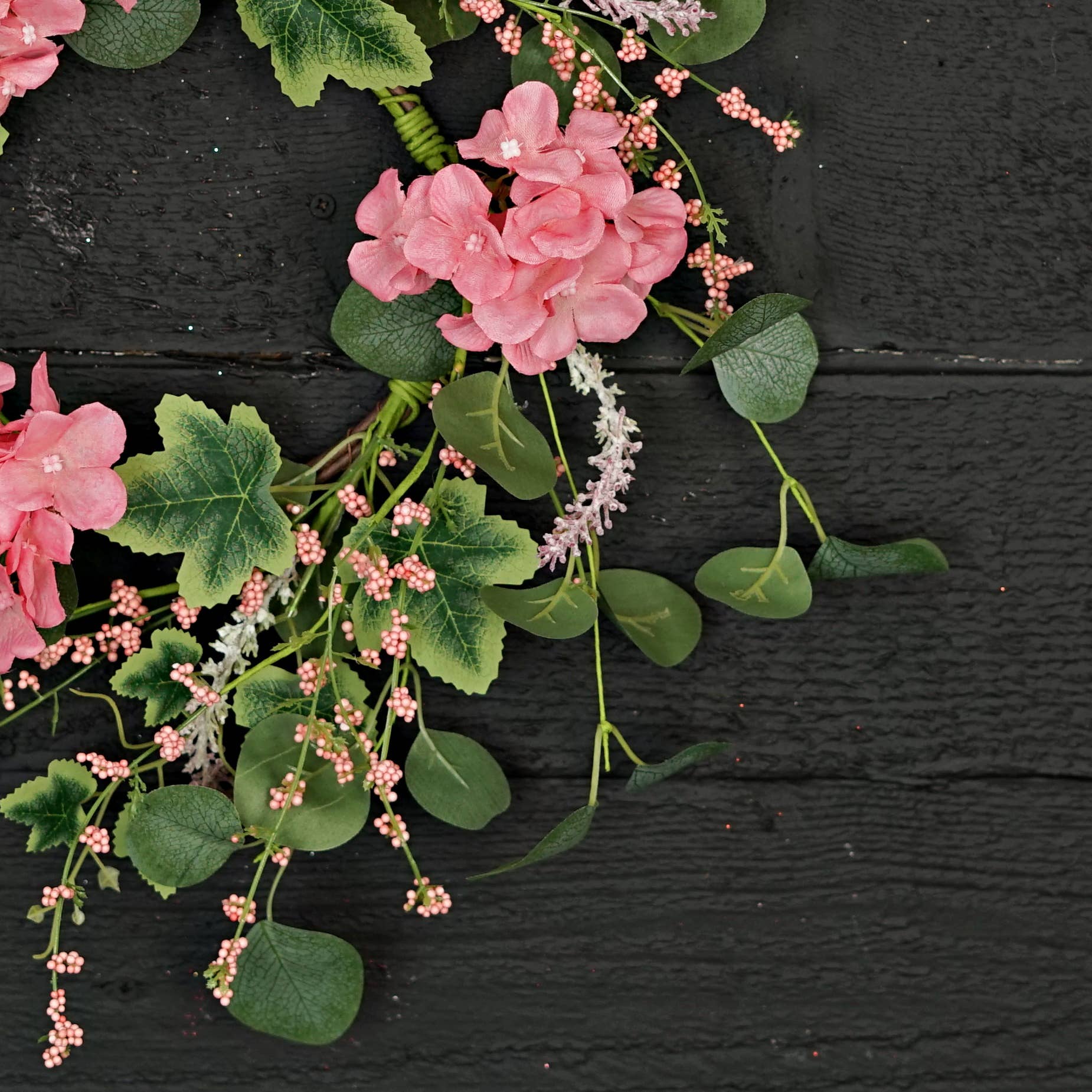 Impressive Enterprises, Inc. - Wholesale Wreath - 35632-16in(6.5) Wreath-Pink Hydrangea Garden7