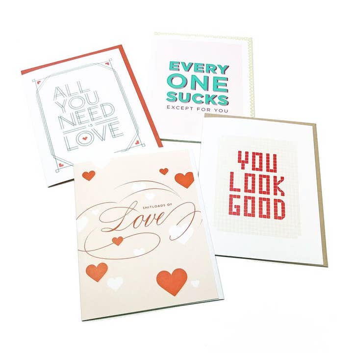 Love Card Sampler 4pk for wholesale by OrangeBeautiful