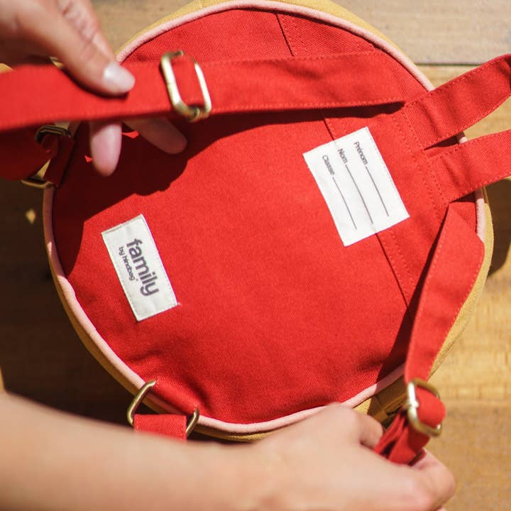 Family Impact Stories - Wholesale Backpack - Kids - Round mustard/brick children's backpack
