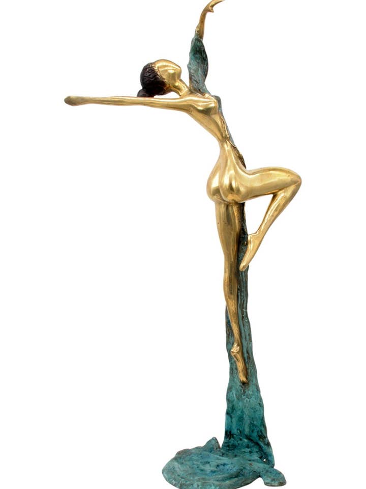 Bronze Issouf danser 70 cm blå nr. 2 for engroshandel hos Lafi Bala