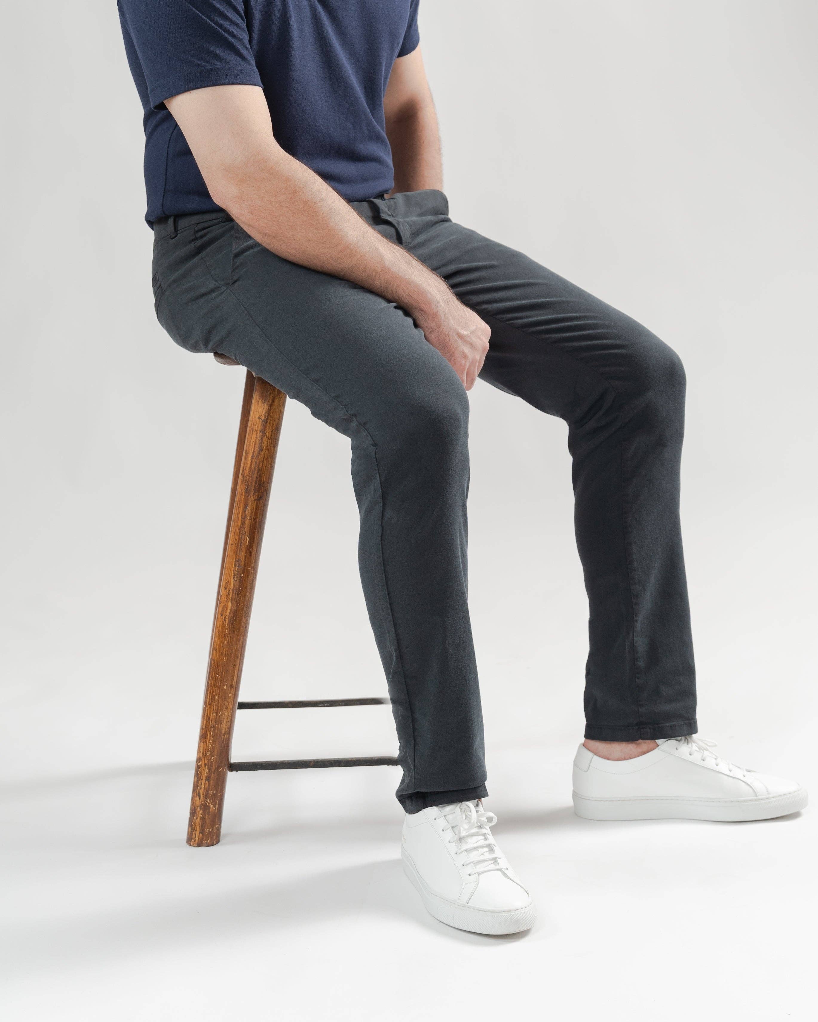 BRISK - Wholesale Pants - Men's - Dark Grey UltraFlex Slim Fit Chino5