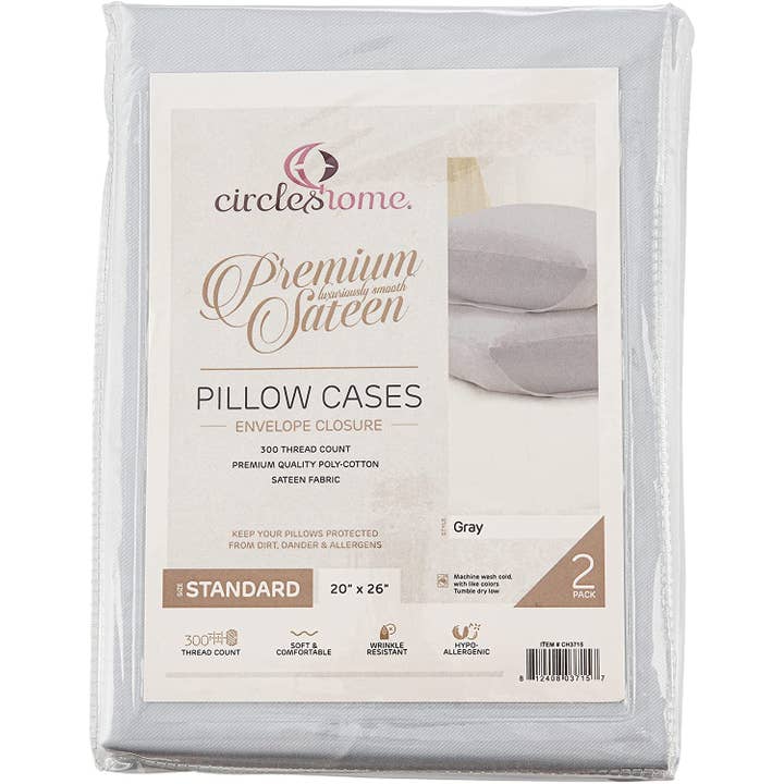 Mastertex - Wholesale Bedding Pillowcase/Sham - Circles Home 300TC Sateen Pillow Envelopes3