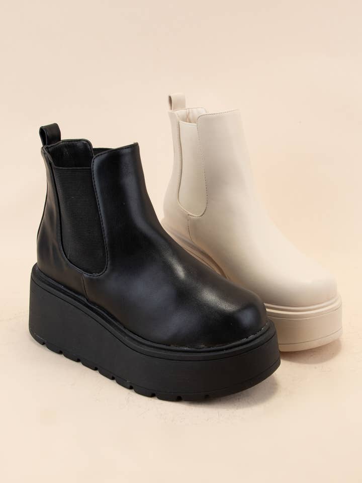 ROCKER-03 CHUNKY PLATFORM HEEL CHELSEA BOOTIES for wholesale by CCOCCI