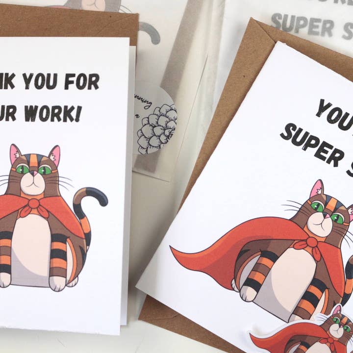 Handmade Cat Appreciation Greeting Card for wholesale by Rye & Co.
