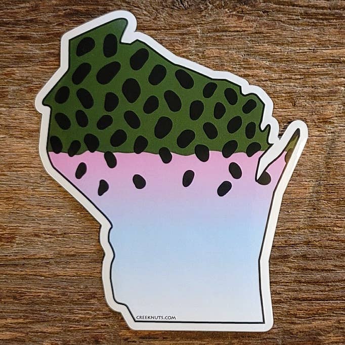 Wisconsin Steelhead Skin Sticker for wholesale by creeknuts.com
