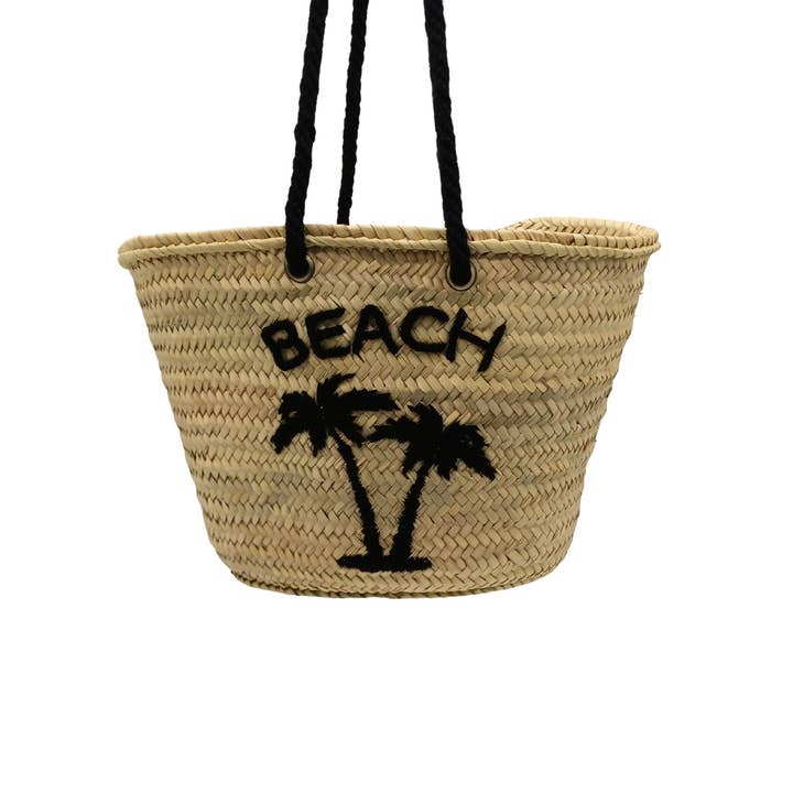 Wicker basket, straw beach bag, summer palm bag for wholesale by ZocoChic