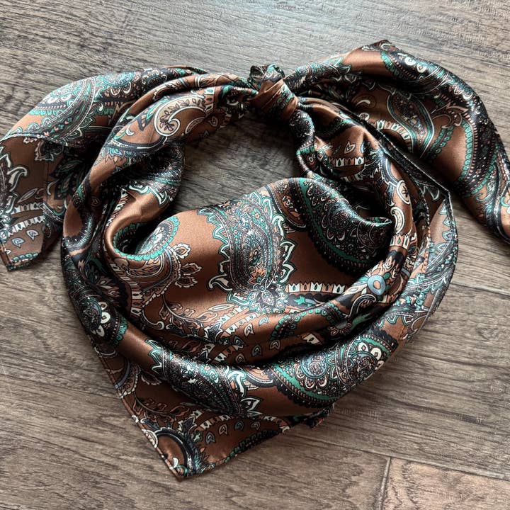 Double B Wild Rags - Wholesale Scarf - Women's - 100% Silk Wild Rag Classic Paisley Red Brown Pink Black Purple Blue by Double B Wild Rags6