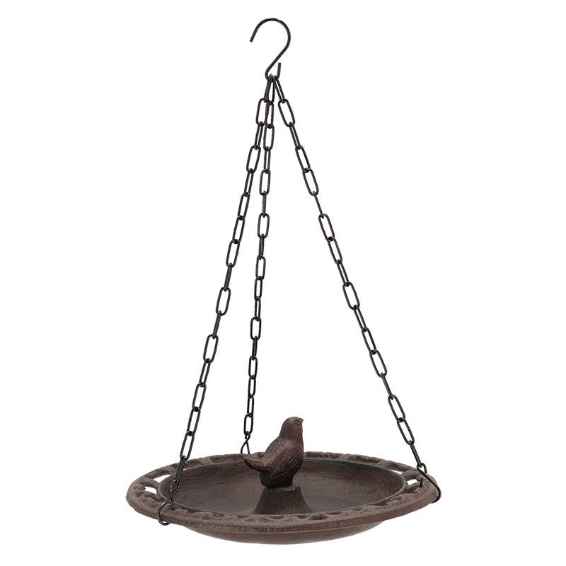 Esschert Design USA - Wholesale Bird Bath - Bird Hanging Bird Bath in Giftbox, Cast Iron, Antique Brown1